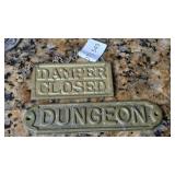 Two Brass Plaques With Chain