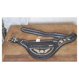 Black Belt Bag with Gold-Tone Accents