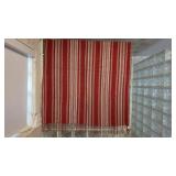 Red and Beige Striped Woven Textile