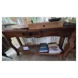 Wood Console Table with Single Drawer