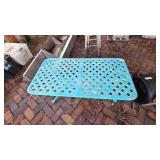 Outdoor Metal Coffee Table in Blue Finish