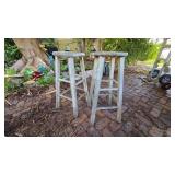 Two Sturdy Wooden Stools