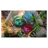 Four Glass Fishing Floats