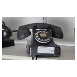 Black Rotary Dial Telephone with Cord