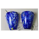 Blue Glass Wall Sconce Lamps