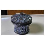Mosaic Glass and Resin Lidded Jar