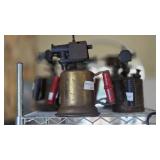 Vintage Brass Blowtorches with Red Handles