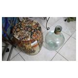 Decorative Drum and Glass Jug Set