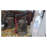 Vintage Brass Blow Torch with Red Handle