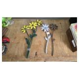 Metal Flower Wall Sculptures Assortment