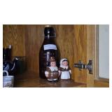 Brown Bottle With Figurines Set