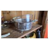 Silverplate Serving Dish with Glass Insert
