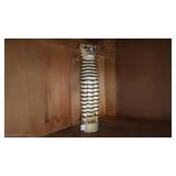 Hand-Carved Striped Wooden Cat Statue