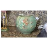 Roseville Pottery Green Handled Vase