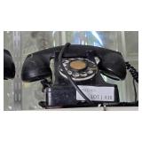 Black Rotary Dial Telephone with Cord