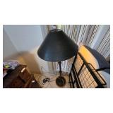 Black Metal Floor Lamp with Drum Shade