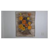 Floral Painting on Canvas with Frame