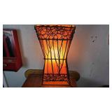 Wrought Iron Table Lamp with Fabric Shade