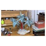 Metal Palm Tree Sculpture on Crystal Base