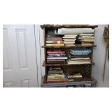 Solid Wood Bookcase with Contents