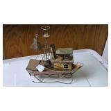 Handcrafted Metal Boat Sculpture