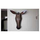 Wooden Zebra and Giraffe Wall Masks