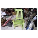 Wooden Green Rocking Chair