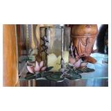 Stained Glass Candle Holder with Frogs