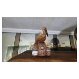 Carved Wooden Pelican Sculpture
