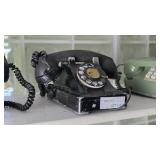 Black Rotary Dial Telephone with Cord
