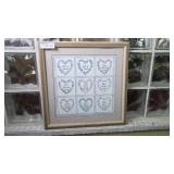 Framed Embroidered Heart Designs