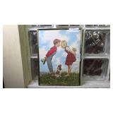 Framed Print of Young Children and Dog