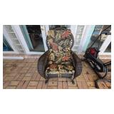 Wicker Rocking Chair With Floral Cushion