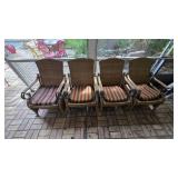 Four Woven Rattan Armchairs