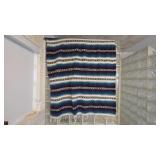 Handwoven Striped Textile Blanket Rug
