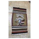 Handwoven Wool Textile with Tribal Motif