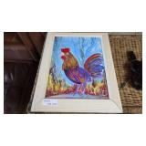Acrylic Rooster Painting on Canvas Panel
