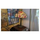 Stained Glass Table Lamp With Metal Base