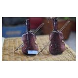 Violin-Shaped Bottles with Stands