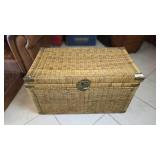 Wicker Trunk with Brass Hardware
