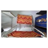 Foldable Beach Chair With Chevron Fabric
