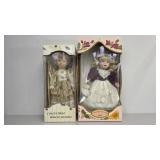 Two Collectible Porcelain Dolls in Boxes
