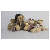 Four Dressed Plush Bears