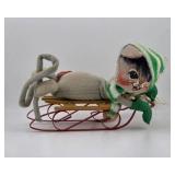 Annalee Mouse on Sled Plush Figure