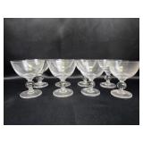 8 Clear Glass Stemmed Coupes