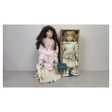 Two Porcelain Collector Dolls