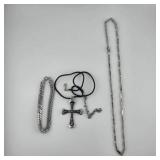 Chains and Cross Pendant Jewelry
