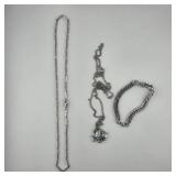 Three Silver-Tone Jewelry Pieces