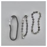 Three Stainless Steel Bracelets