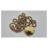 14k Gold Chain with Sand Dollar Charm